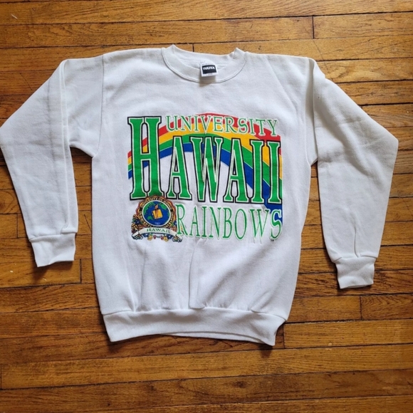 Vtg Tultex L University of Hawaii Rainbows Sweatshirt BNWOT - Picture 1 of 6